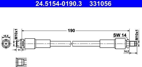 ATE 24.5154-0190.3 - Flessibile del freno autozon.pro