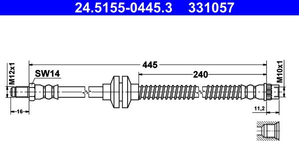 ATE 24.5155-0445.3 - Flessibile del freno autozon.pro