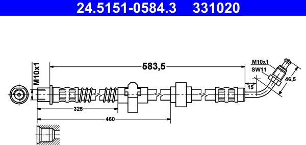 ATE 24.5151-0584.3 - Flessibile del freno autozon.pro