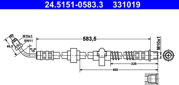 ATE 24.5151-0583.3 - Flessibile del freno autozon.pro