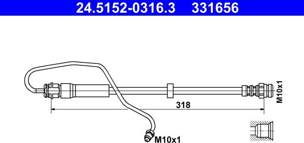 ATE 24.5152-0316.3 - Flessibile del freno autozon.pro