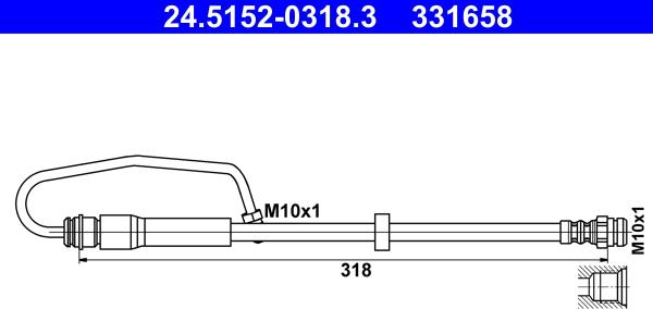 ATE 24.5152-0318.3 - Flessibile del freno autozon.pro