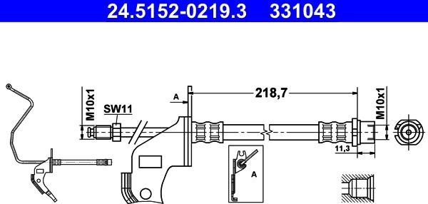 ATE 24.5152-0219.3 - Flessibile del freno autozon.pro