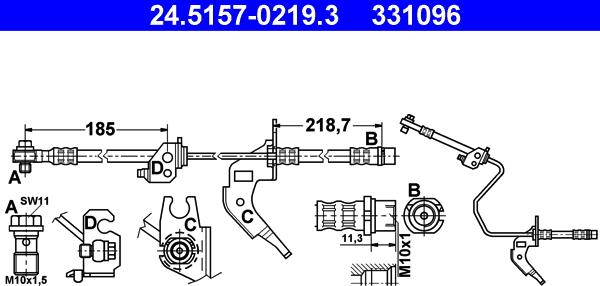 ATE 24.5157-0219.3 - Flessibile del freno autozon.pro