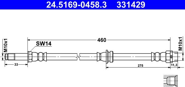 ATE 24.5169-0458.3 - Flessibile del freno autozon.pro