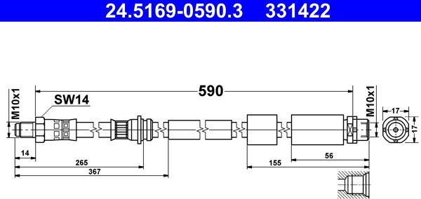 ATE 24.5169-0590.3 - Flessibile del freno autozon.pro