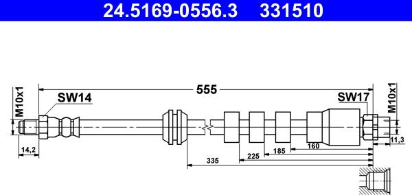 ATE 24.5169-0556.3 - Flessibile del freno autozon.pro