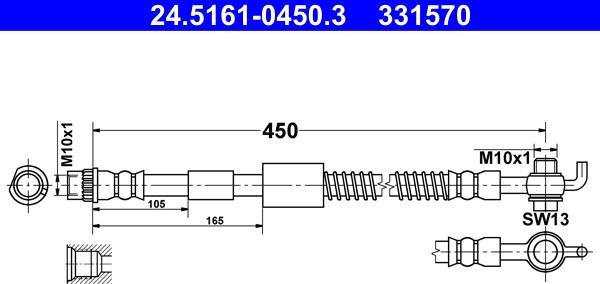 ATE 24.5161-0450.3 - Flessibile del freno autozon.pro