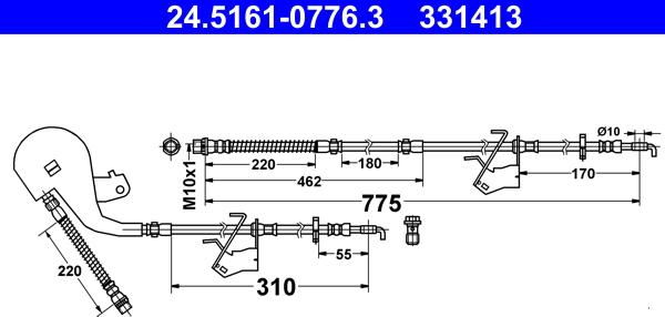 ATE 24.5161-0776.3 - Flessibile del freno autozon.pro