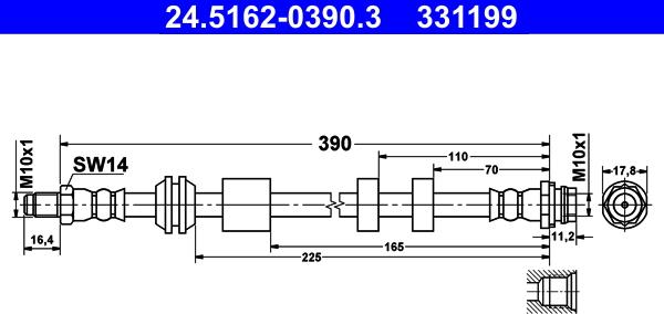 ATE 24.5162-0390.3 - Flessibile del freno autozon.pro