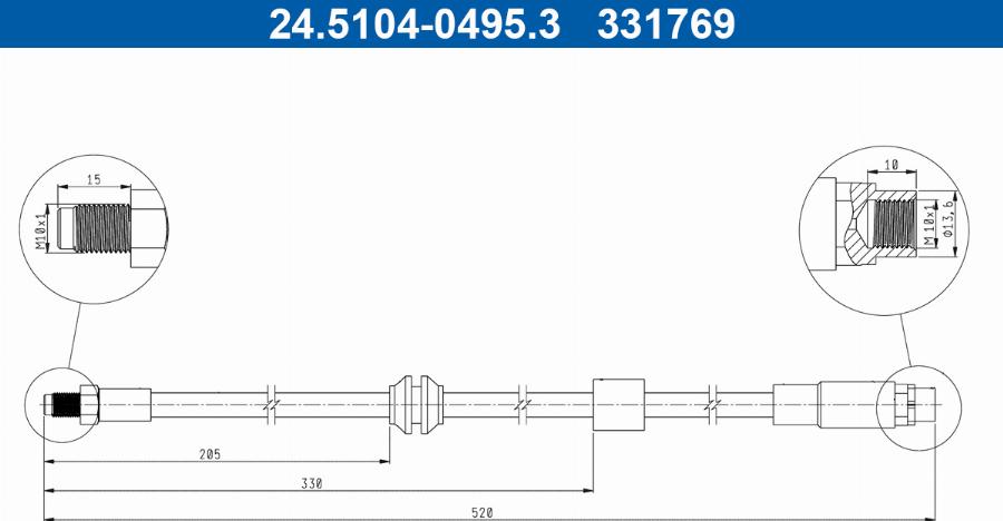 ATE 24.5104-0495.3 - Flessibile del freno autozon.pro