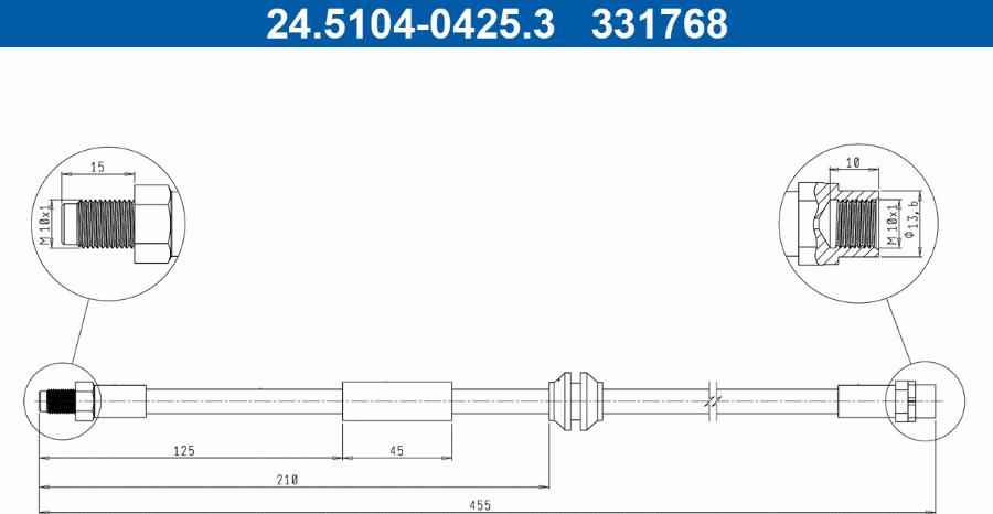 ATE 24.5104-0425.3 - Flessibile del freno autozon.pro