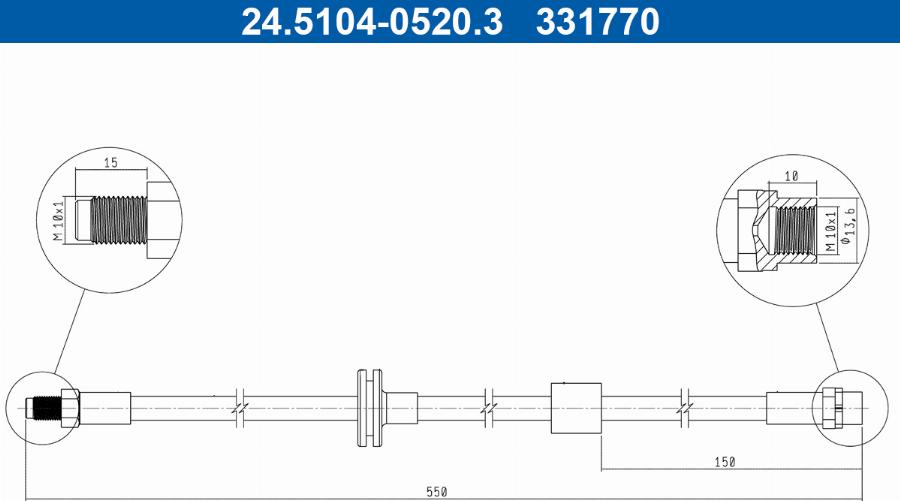 ATE 24.5104-0520.3 - Flessibile del freno autozon.pro