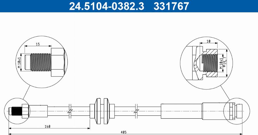 ATE 24.5104-0382.3 - Flessibile del freno autozon.pro