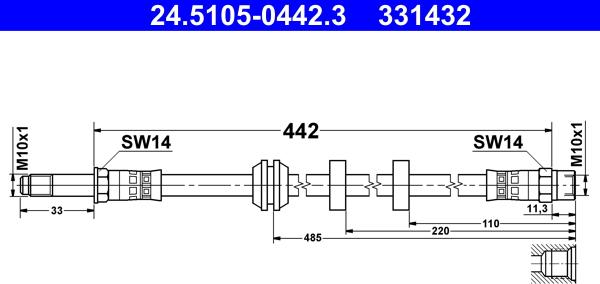 ATE 24.5105-0442.3 - Flessibile del freno autozon.pro