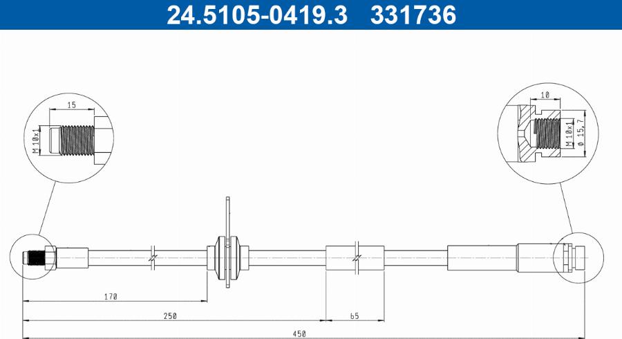 ATE 24.5105-0419.3 - Flessibile del freno autozon.pro