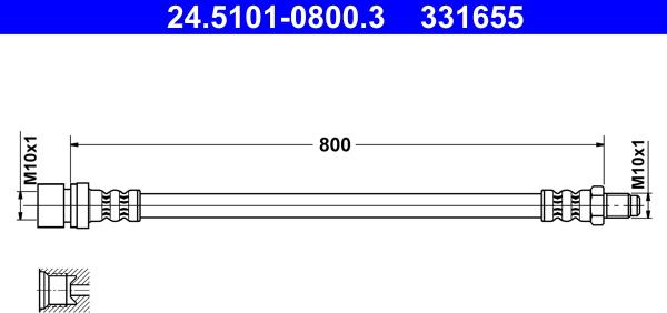 ATE 24.5101-0800.3 - Flessibile del freno autozon.pro