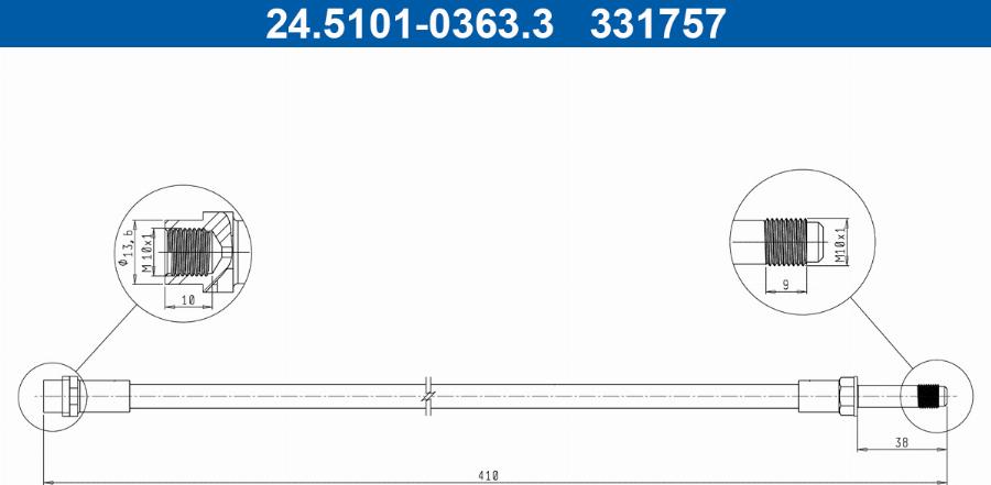 ATE 24.5101-0363.3 - Flessibile del freno autozon.pro