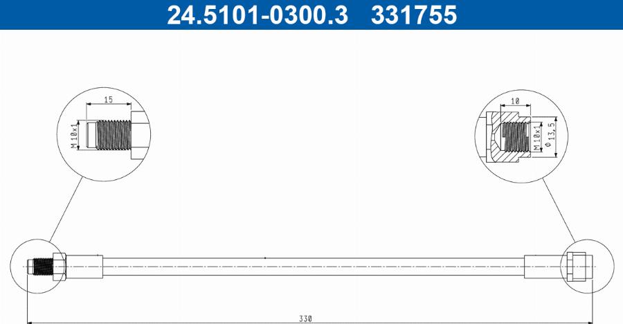 ATE 24.5101-0300.3 - Flessibile del freno autozon.pro