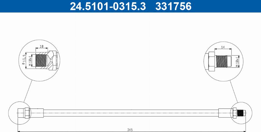 ATE 24.5101-0315.3 - Flessibile del freno autozon.pro