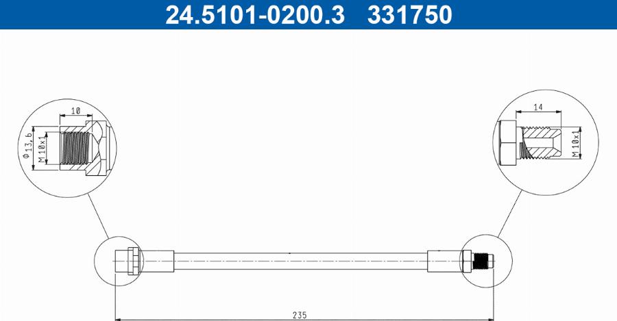 ATE 24.5101-0200.3 - Flessibile del freno autozon.pro