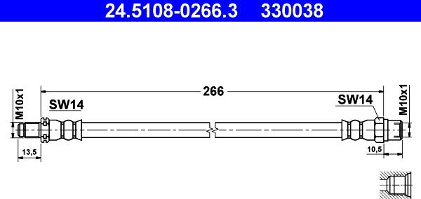 ATE 24.5108-0266.3 - Flessibile del freno autozon.pro