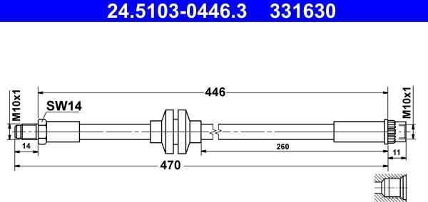 ATE 24.5103-0446.3 - Flessibile del freno autozon.pro