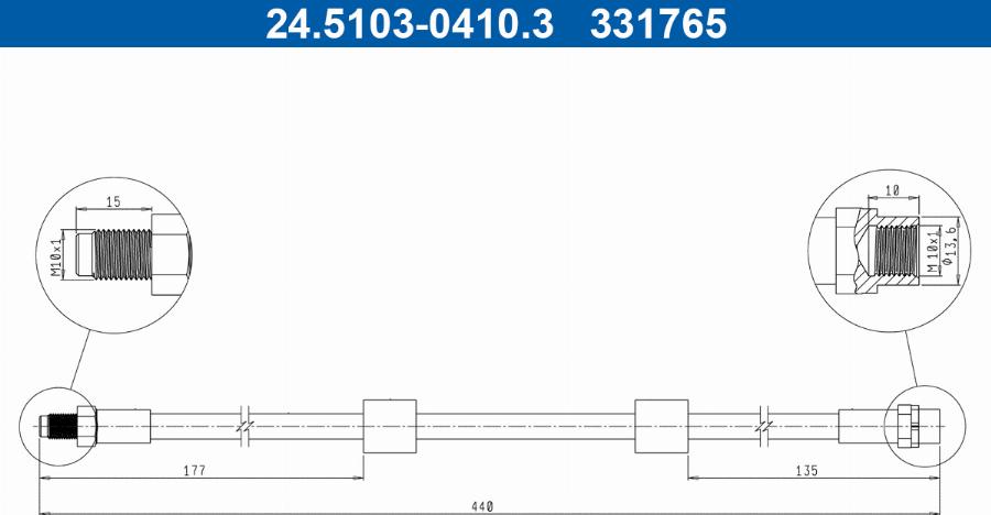 ATE 24.5103-0410.3 - Flessibile del freno autozon.pro