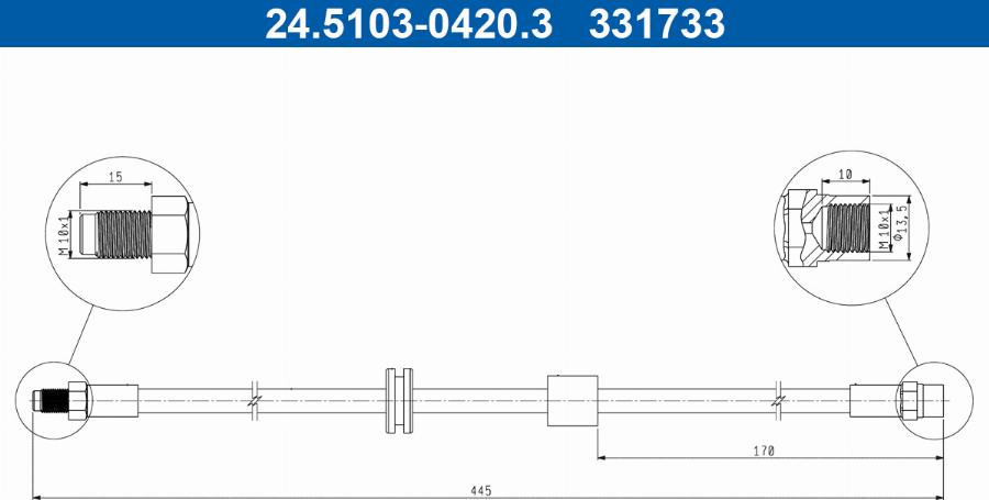 ATE 24.5103-0420.3 - Flessibile del freno autozon.pro