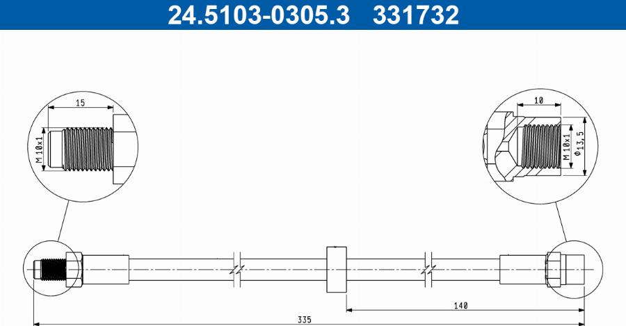 ATE 24.5103-0305.3 - Flessibile del freno autozon.pro