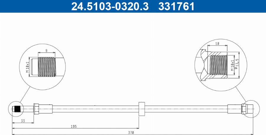 ATE 24.5103-0320.3 - Flessibile del freno autozon.pro