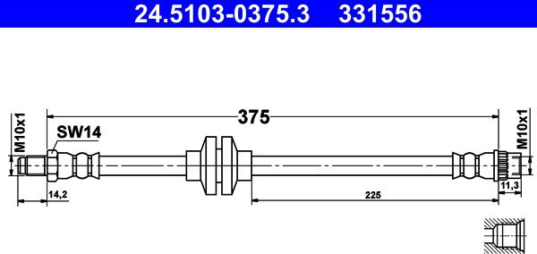 ATE 24.5103-0375.3 - Flessibile del freno autozon.pro