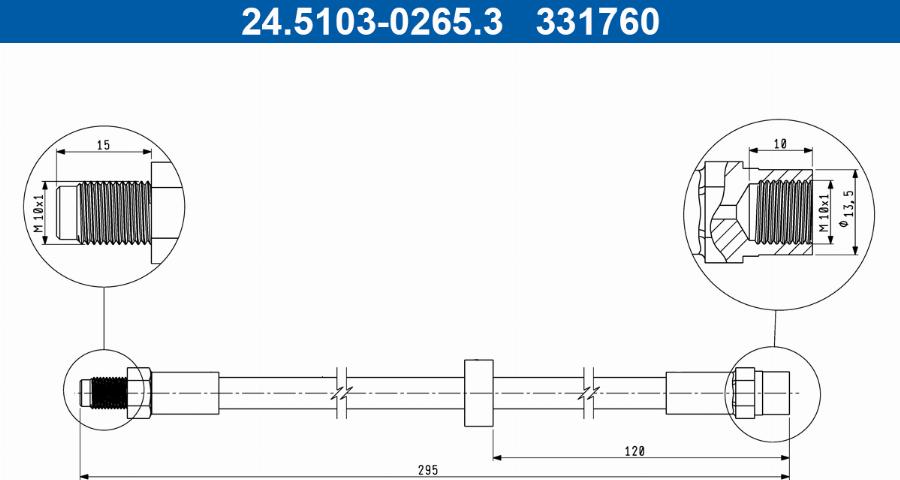 ATE 24.5103-0265.3 - Flessibile del freno autozon.pro