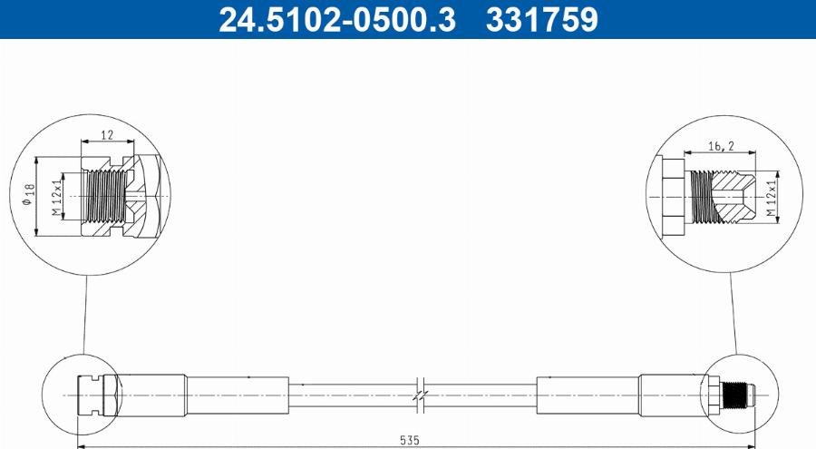 ATE 24.5102-0500.3 - Flessibile del freno autozon.pro