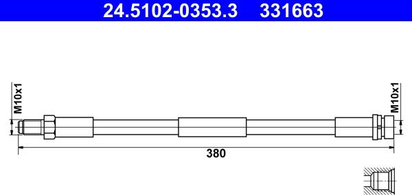 ATE 24.5102-0353.3 - Flessibile del freno autozon.pro