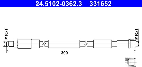 ATE 24.5102-0362.3 - Flessibile del freno autozon.pro