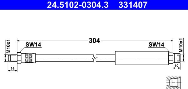 ATE 24.5102-0304.3 - Flessibile del freno autozon.pro