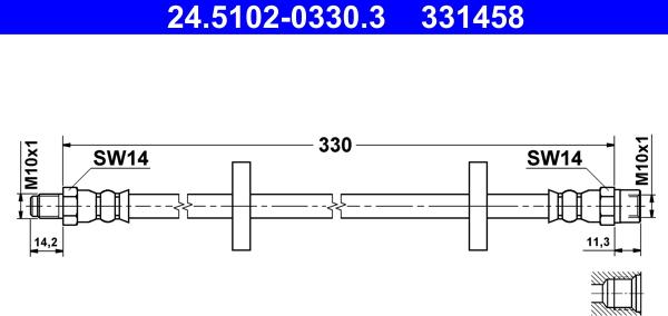 ATE 24.5102-0330.3 - Flessibile del freno autozon.pro