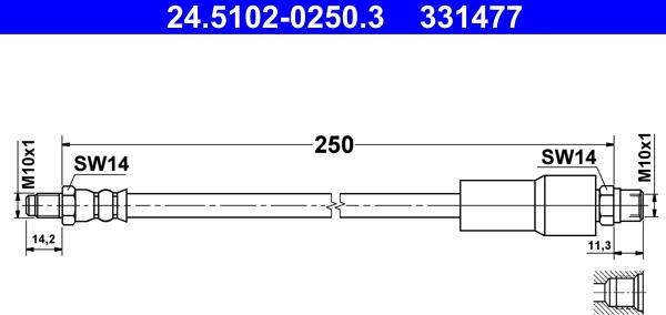 ATE 24.5102-0250.3 - Flessibile del freno autozon.pro