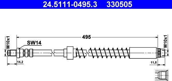 ATE 24.5111-0495.3 - Flessibile del freno autozon.pro