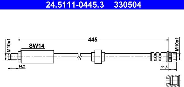 ATE 24.5111-0445.3 - Flessibile del freno autozon.pro