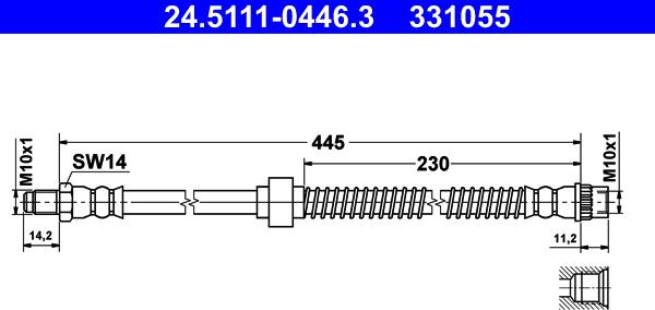 ATE 24.5111-0446.3 - Flessibile del freno autozon.pro