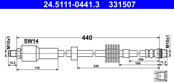 ATE 24.5111-0441.3 - Flessibile del freno autozon.pro