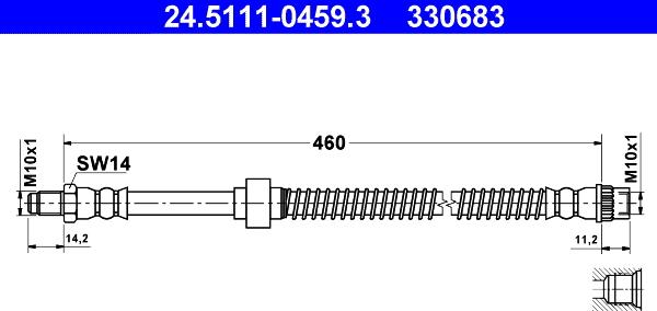 ATE 24.5111-0459.3 - Flessibile del freno autozon.pro