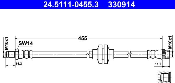 ATE 24.5111-0455.3 - Flessibile del freno autozon.pro