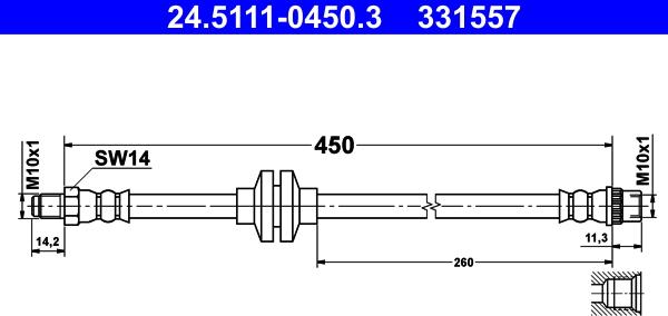 ATE 24.5111-0450.3 - Flessibile del freno autozon.pro