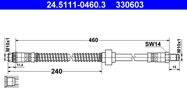 ATE 24.5111-0460.3 - Flessibile del freno autozon.pro