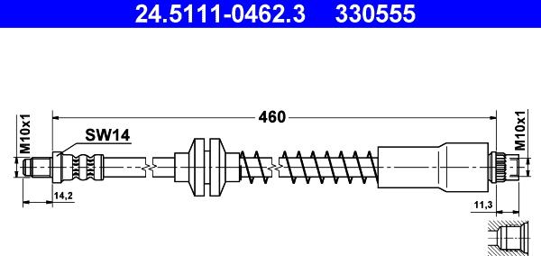 ATE 24.5111-0462.3 - Flessibile del freno autozon.pro