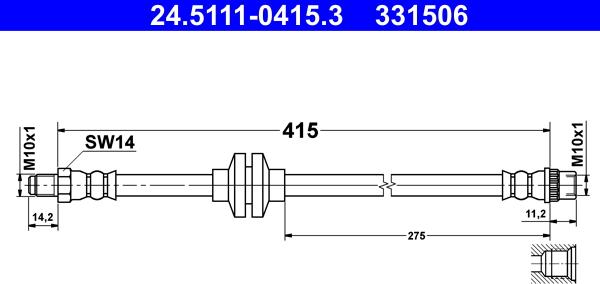 ATE 24.5111-0415.3 - Flessibile del freno autozon.pro