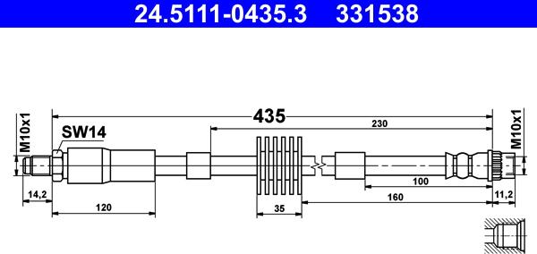 ATE 24.5111-0435.3 - Flessibile del freno autozon.pro